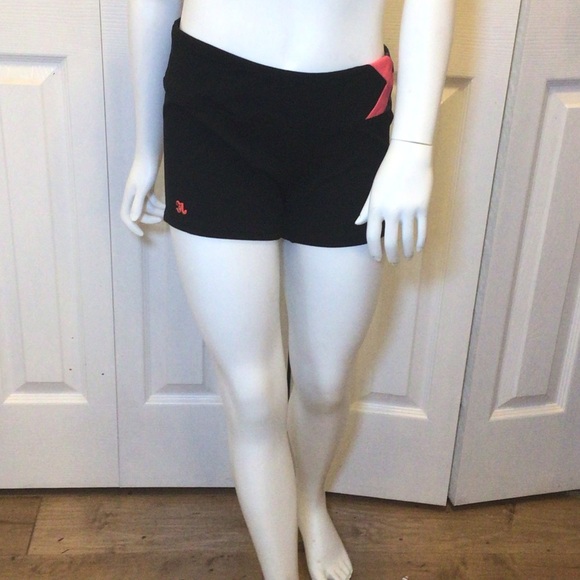Jo+Jax Dancewear Womens Black/Coral Chevron Shortie Booty Dance Shorts Size Med - Picture 6 of 11